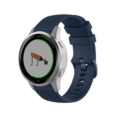 Afbeelding van Wownadu 18mm Quick Release Band Compatibel voor Garmin Vivoactive 4S/ Vivomove 3S/ Venu 2S, Forerunner 255S/ 255S Music/ 265S, Bandjes Marineblauw Siliconen Sport Reserve Armbanden