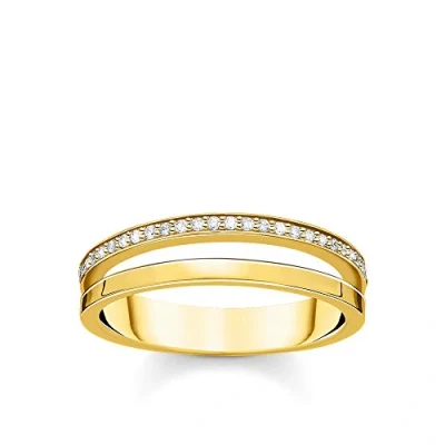 Afbeelding van Thomas Sabo TR2316 414 14 60 Ring Dames 925er Zilver geel verguld ringmaat