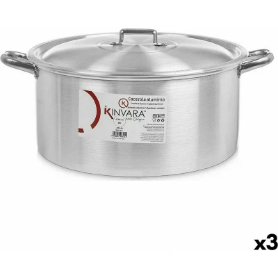 Afbeelding van Kookpot met Deksel Zilverkleurig Aluminium 18 L (3 Stuks)
