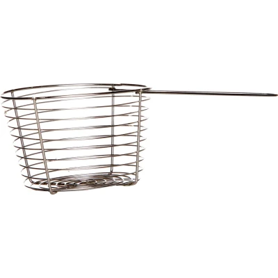 Afbeelding van Rond patat/snack serveermandje/frietmandje RVS D19 x H7 cm Serveerschalen