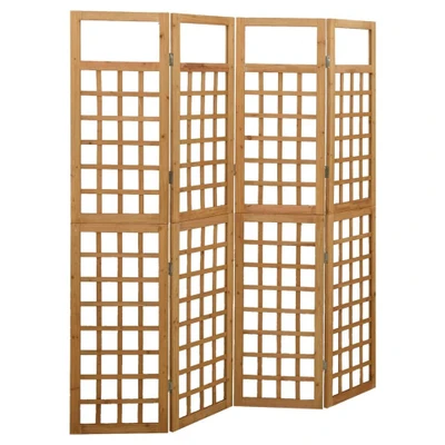 Afbeelding van vidaXL Kamerscherm/trellis met 4 panelen161x180 cm massief vurenhout