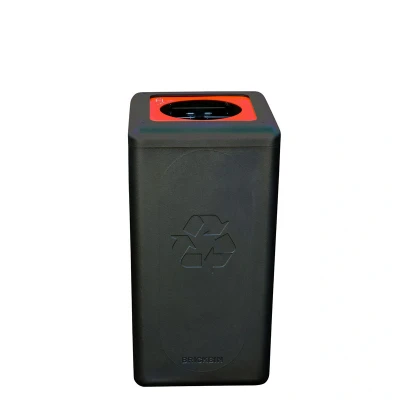 Afbeelding van BrickBin cirulaire afvalbak Plastic 65 ltr Zwart/oranje