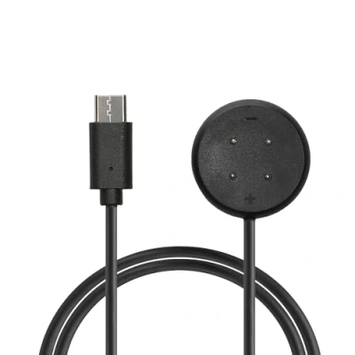 Afbeelding van kwmobile USB oplaadkabel type c compatibel met Google Pixel Watch 3 / 2 Fitbit Versa 4 Ace LTE Kabel voor smartwatch in zwart