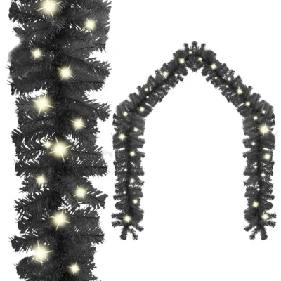 Afbeelding van Kerstslinger met LED lampjes 20 m zwart
