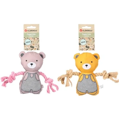 Afbeelding van Flamingo Speelgoed puppy BRITTY beer taupe/oker 21 x 5,5 17,5 cm assortiment