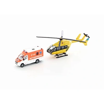 Afbeelding van siku 1850, Rescue vehicle set, 1:87, Metal/Plastic, Multicolour, Rubber tyres, Rotating rotors