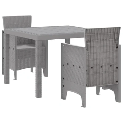 Afbeelding van vidaXL Tuin Eettafel Set 3 pcs Lichtgrijs 100 x 73 cm Kunststof