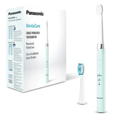 Afbeelding van Panasonic EW DM81 G503 Elektrische tandenborstel, 2 opzetborstels inbegrepen, timer, bedrijfsmodi, ergonomisch design, 31.000 bewegingen per minuut, geluidstrillingen, groen