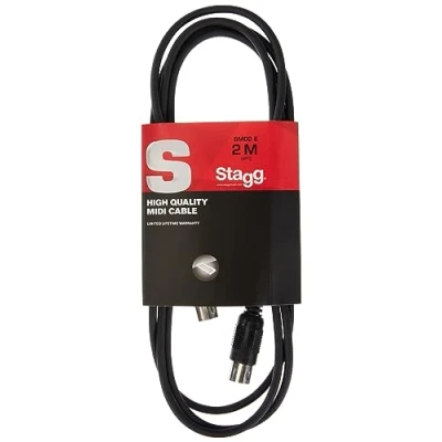 Afbeelding van Stagg SMD2 E 2 m 5 pins DIN mannelijke connector MIDI kabel,