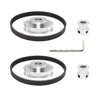 Afbeelding van Befenybay 2Kit 2GT Synchrone Wiel 20 &amp; 60 Tanden 10mm Boring Aluminium Timing Katrol met 2 stks Lengte 200mm Breedte 6mm Riem (20 60T 10B 6)