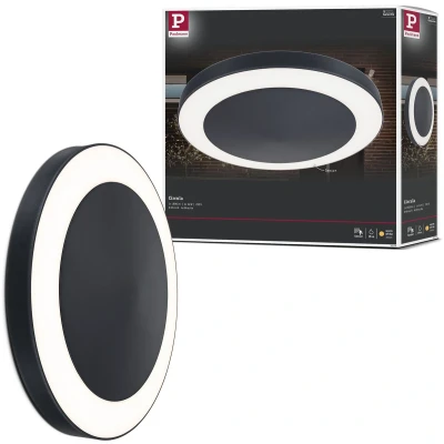 Afbeelding van Paulmann 94526 LED buitenlamp plafondlamp Circula met schemering/bewegingssensor IP44 rond incl. 1x14 W warm wit antraciet kunststof 3000 K