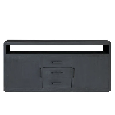 Afbeelding van Livingfurn Jaxx dressoir 180 cm Hout zwart