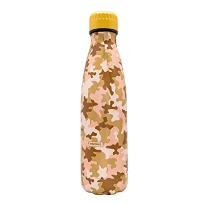 Afbeelding van NERTHUS FIH 857 dubbele wand fles camouflage woestijn, 500 ml, roestvrij staal, BPA vrij, 18/8, ml