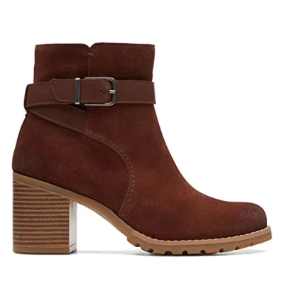 Afbeelding van Clarks Clarkwell Hall modieuze laarzen voor dames, British Tan Sde, 42 EU