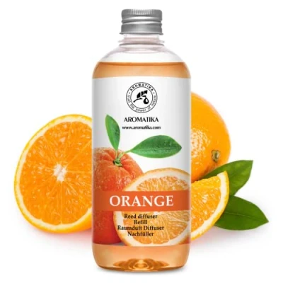 Afbeelding van Navulling Sinaasappel 500ml met 100% Puur en Natuurlijke Essentiële Olie Intensief &amp; Langdurig Aroma Natuurlijk voon Aromatherapie Diffuser Luchtverfrisser Huisparfum Geurolie Zonder Alcohol Refill Orange