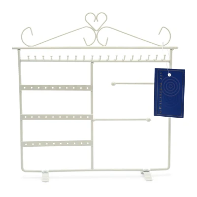 Afbeelding van ATV PERFECTUM Sieradenhouder WIT metalen sieradenrekje oorbellen houder ketting standaard Sieradenorganizer Sieradenrek