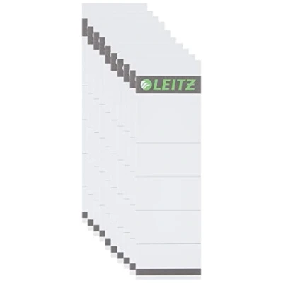 Afbeelding van Leitz 16070085 Vervangende Spine Labels voor Kunststof 80 mm Lever Arch Files, Kort en Breed, 57 x 191 mm, Kaart, Grijs, 10 stuks