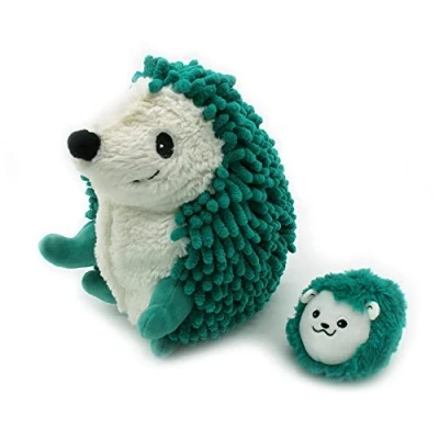 Afbeelding van Les Déglingos PTIPOTOS by PIKTOU Herisson Maman/Baby Groen zacht babypluche dier cadeau idee voor geboorte 21 cm