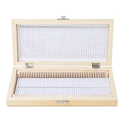 Afbeelding van 50 STKS Biologie Glas Voorbereid Microscoop Slide Specimens Houten Dia Opbergdoos Case voor Slice Collection: