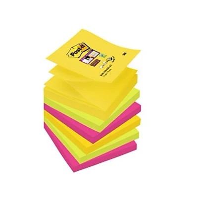Afbeelding van Memoblok 3M Post it Z Note S330 Super Sticky 76x76mm Rio