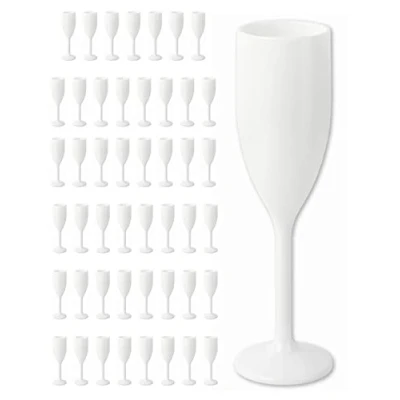Afbeelding van Schramm® Herbruikbare champagneglazen in wit selecteerbaar 6, 12, 24 of 48 stuks 160 ml champagne glas flutes goblet steel glas, Grootte:48 Stück