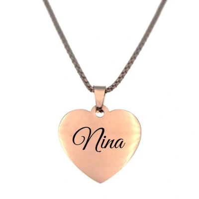 Afbeelding van Ketting Hart Met Naam Nina Rosegoud
