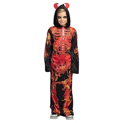 Afbeelding van Boland Kostuum Hellfire skeleton (10 12 jr) Kinderen Duivel Halloween verkleedkleding Horror Skelet