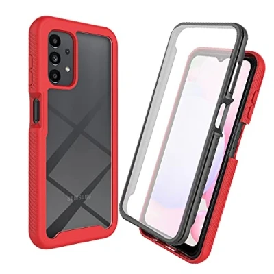 Afbeelding van XINNI Hoesje voor Samsung Galaxy A23 4G (5G), 360 graden schokbestendige beschermende allround bescherming met ingebouwde schermbeschermer, robuuste bumper buitenhoes, rood
