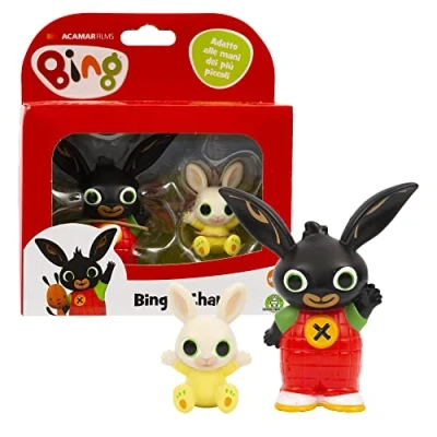 Afbeelding van Giochi Preziosi Bing minifiguren paar met vest en pootlifter Charlie, geschikt voor kleine handen, vanaf 18 maanden, BNG10[01