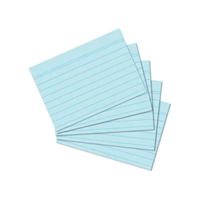 Afbeelding van herlitz indexkaarten, DIN A7, gelinieerd, blauw VE=