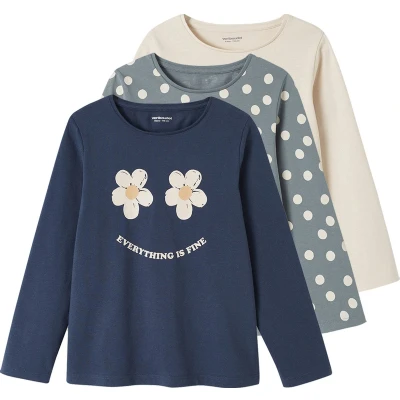Afbeelding van Vertbaudet Set van 3 T shirts voor meisjes met lange mouwen Oeko Tex®