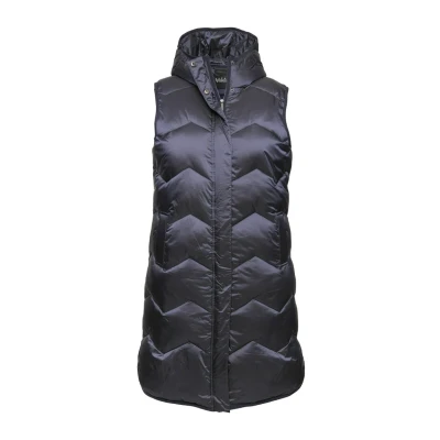 Afbeelding van Ulla Popken Dames grote maten plus size HYPRAR functioneel gewatteerd vest, capuchon, opstaande kraag, gerecycled, nachtblauw, 42