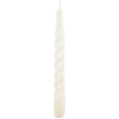 Afbeelding van Cereria di Giorgio Risthò Tortiglione gelakte kaarsen, paraffinewas, crème, 2,2 cm, 3 stuks