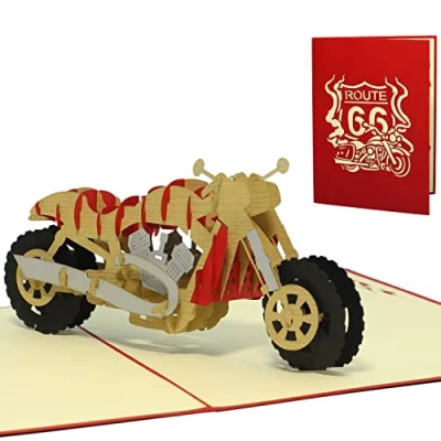 Afbeelding van LINPopUp®, LIN17486, POP UP 3D kaart &quot;Motor&quot;, verjaardagskaart wenskaarten vouwkaart voucher motorfiets, N160