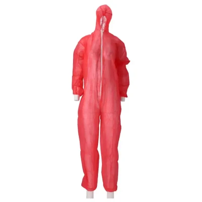 Afbeelding van Overalls CMT Coverall PP Non Woven met Ritssluiting Rood Maat L