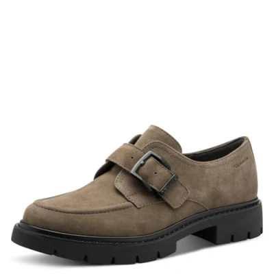Afbeelding van Tamaris Instappers, Dames, Maat: 41, Taupe Leer/ synthetisch