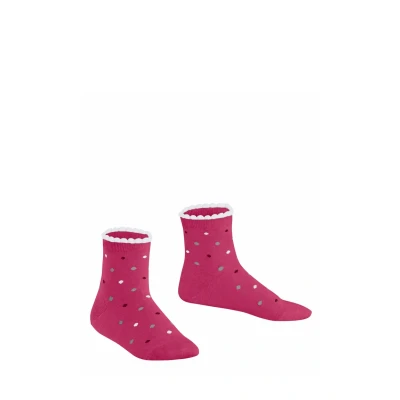 Afbeelding van FALKE Uniseks kinderkousen Multidot korte kousen ademend duurzaam katoen versterkte kindersokken huidvriendelijk antislip gestippeld 1 paar, paars (fuchsia 8856) nieuw