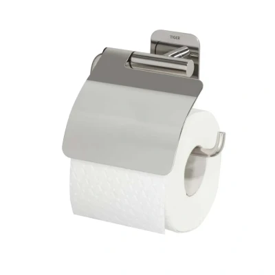 Afbeelding van WC rolhouder Tiger Colar Klep RVS Glans