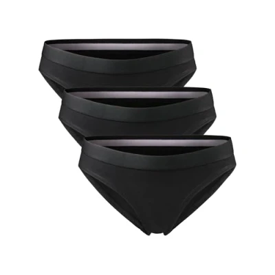 Afbeelding van DANISH ENDURANCE Slips van Biologisch Katoen, Stikselvrij, Elastische Tailleband, voor Dames, Set 3, Zwart, S
