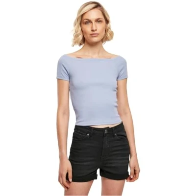 Afbeelding van Urban Classics OFF Shoulder Tshirt basic, Dames, Maat: Small, Violablue