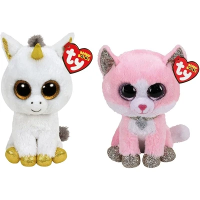 Afbeelding van Ty Knuffel Beanie Boo&quot;;s Pegasus Unicorn &amp; Fiona Pinnk Cat