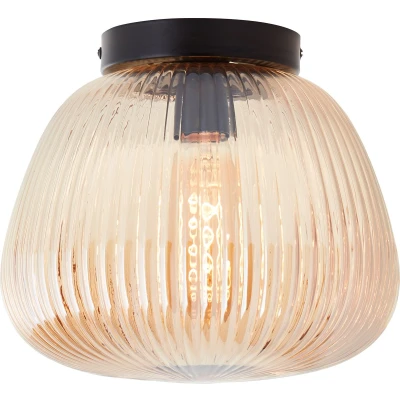 Afbeelding van Brilliant Kaizen Plafondlamp 1 lichts rond Glas 1xE27 Max 40W Amber/zwart