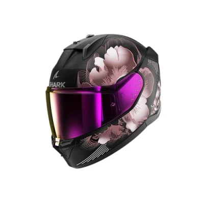 Afbeelding van SHARK, Full face motorcycle helmet D SWKAL 3 MAYFER Mat, Black violet gold KVQ, Taille XS