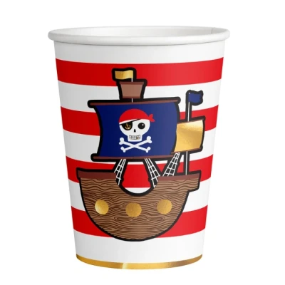 Afbeelding van Pirates Map papieren bekers 8 stuks 250ml
