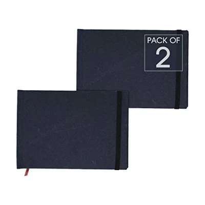 Afbeelding van Artway Indigo Handmade Sketch Book A6 Landschap Twin Pack (150gsm 96 zijden) Casebound Hardback