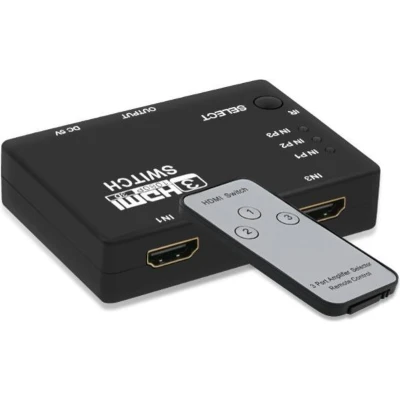 Afbeelding van HDMI schakelaar 3 naar 1 / met afstandsbediening versie 1.3 (Full HD 1080p)