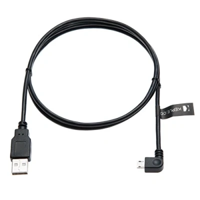Afbeelding van Micro USB Kabel Compatibel met ACER ICONIA TAB A701 2.0 A naar Haakse B gegevenssynchronisatie en oplaadkabel door Keple (2m Zwart)