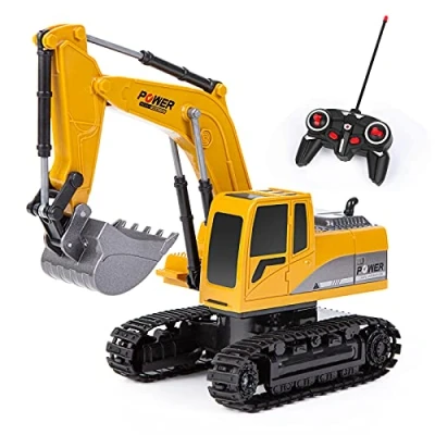 Afbeelding van Thedttoy 1:24 Afstandsbediening speelgoedgraafmachine voor Kinderen, 2.4GHz Graafmachine Bouwvoertuigen zandgraafmachine Bouw Speelgoed met licht, Verjaardagscadeau Jongen Meisje 3 4 5+ Jaar Oud