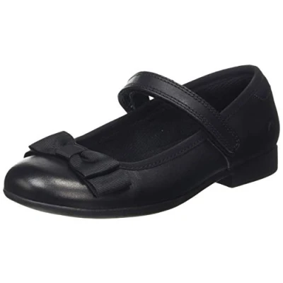 Afbeelding van Clarks Meisje Scala Tap K Ballet Flats, Zwart Leer Leer, 28 EU
