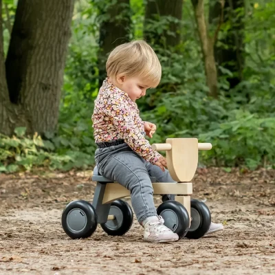 Afbeelding van Bandits &amp; Angels houten loopfiets Vintage Rider grey natural 1 jaar jongens en meisjes grijs